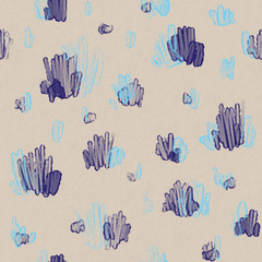 Seamless abstract pattern with Botanical elements.Background for textile, paper and other print and web projects.