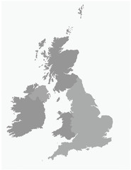 United Kingdom grey vector illustration