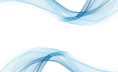 blue fabric flowing wave shape background