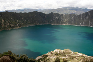 Quilotoa Crater Lake near Quito, Ecuador