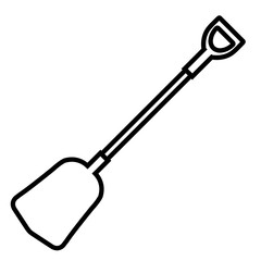 Shovel line icon, logo isolated on white background