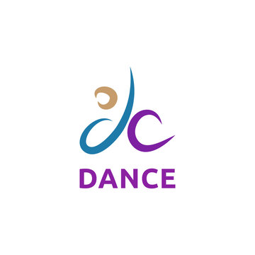 Abstract dance sketch. Creative logo/sign design. Vector image.
