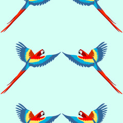 Tropical seamless pattern wih ara parrot. Vector wallpaper. © yulyyulia