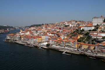 Fototapeta na wymiar View across the rooftops of Porto, Portugal