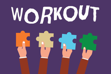 Word writing text Workout. Business concept for Session of physical exercises activities Gym training fitness.
