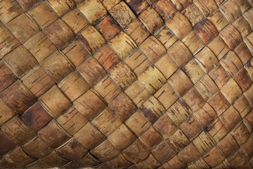 Texture handmade basket of birch bark