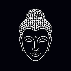 Buddha doodle icon, vector illustration