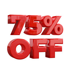 75% off on white background, special offer, great offer, sale. seventy five Percent Off Promotional Advertising Banner, Label and Tag