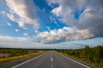 road and blue sky