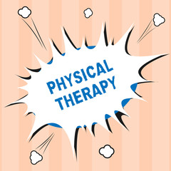 Text sign showing Physical Therapy. Conceptual photo Treatment or analysisaging physical disability Physiotherapy.