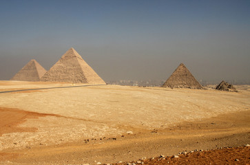 Fototapeta na wymiar Pyramids in Giza, near Cairo, Egypt