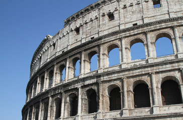 Fototapeta na wymiar View of the Colosseum in Rome, Italy