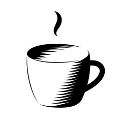 A cup of coffee. Black cup icon on a white background