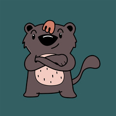 Fototapeta premium Koala bear character isolated on green background