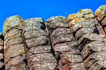 Close up details of Giant's Causeway Rock Formations