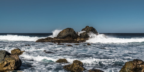 Storm waves on the ocean coast