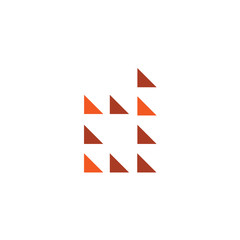 Geometric abstract polygonal d letter initial logo icon