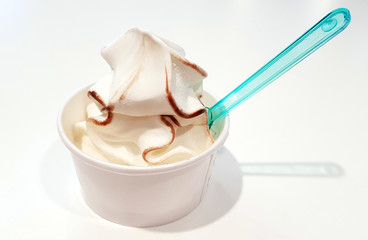 Fototapeta na wymiar vanilla ice cream cup isolated on white background