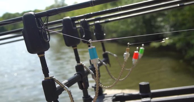 Slow motion, carp fishing, bite swinger signaling device