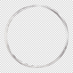 siler round frame isolated on transparent background