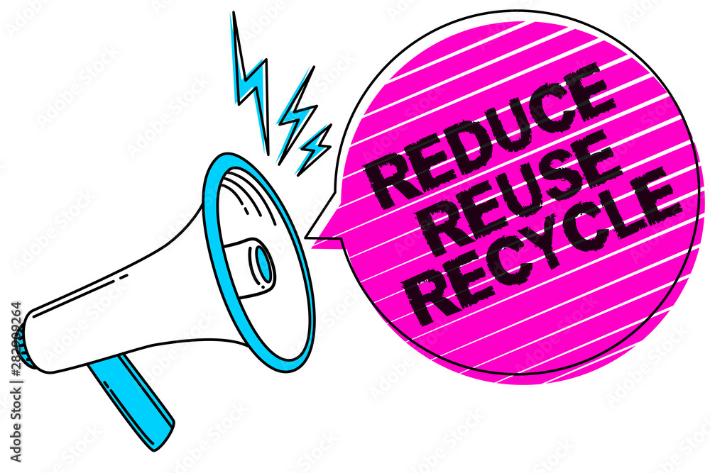 Poster writing note showing reduce reuse recycle. business photo showcasing ways can eliminate waste protec