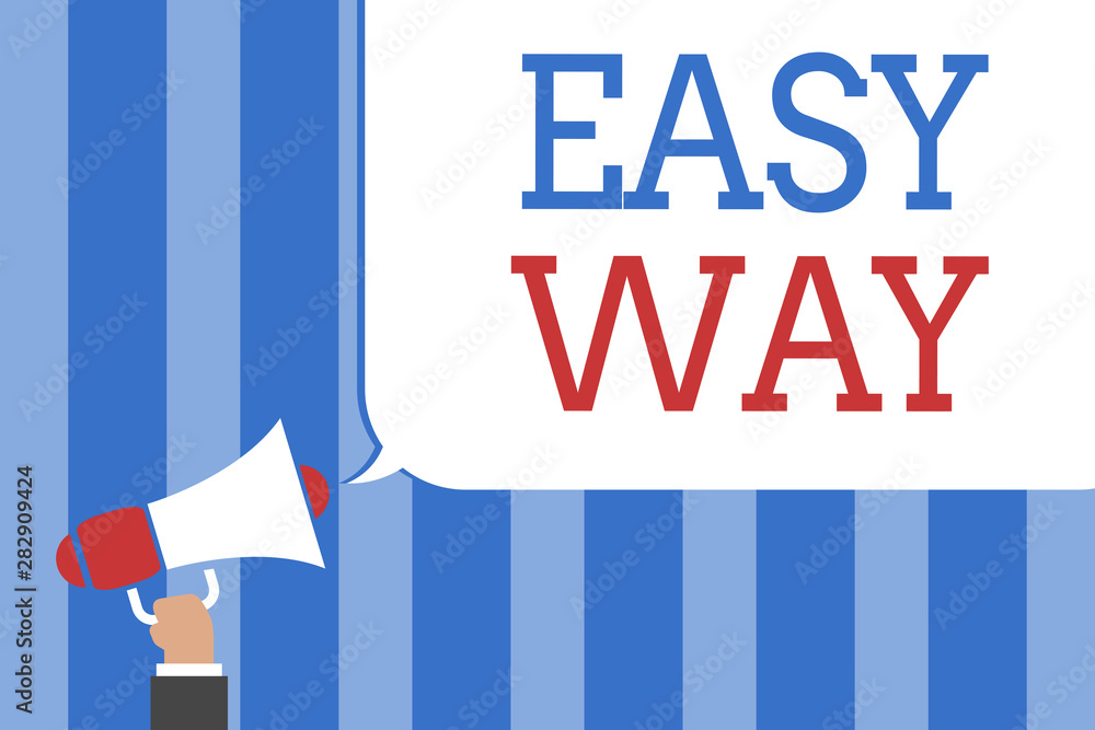 Poster conceptual hand writing showing easy way. business photo text making hard decision between two less 