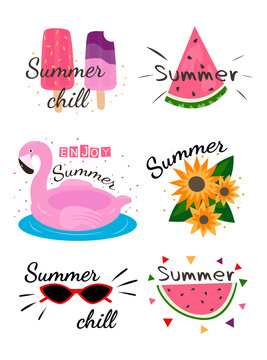 Summer lettering pop art 