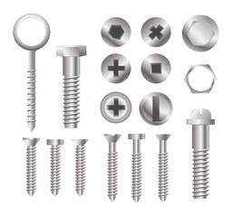 Metal bolt heads.