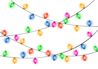 Christmas lights vector illustration.