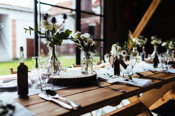 Classy wedding setting.Table setting