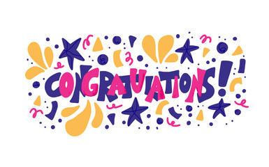 Congratulations quote. Vector concept desing word.