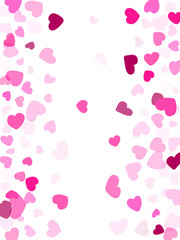 Hearts confetti flying vector background graphic design.