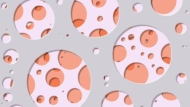 Abstract Generative Art color distributed circles holes background video