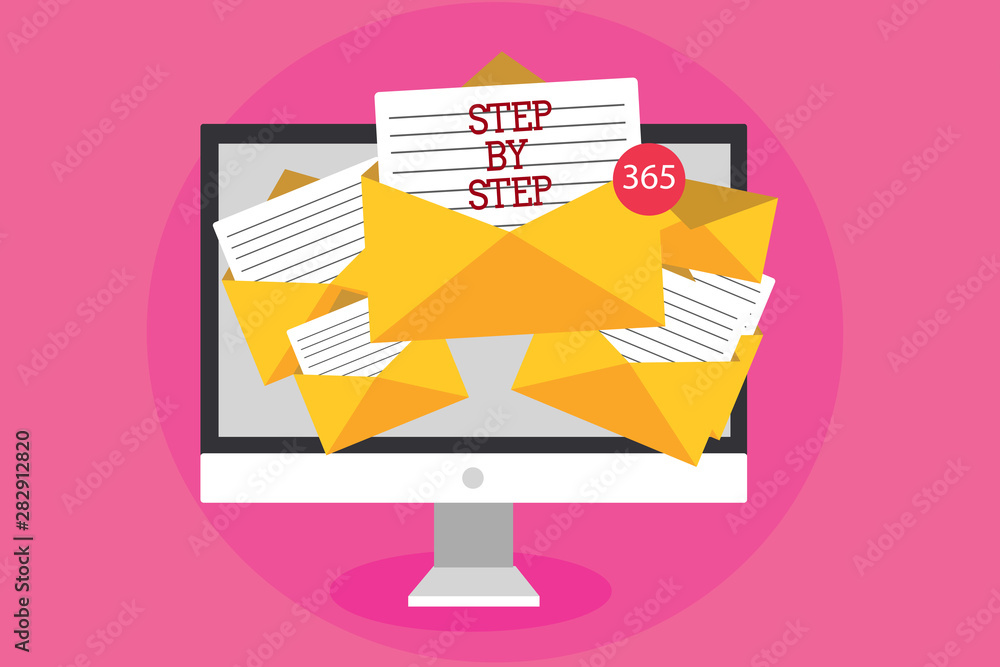 Poster text sign showing step by step. conceptual photo slow progress road to success direction development