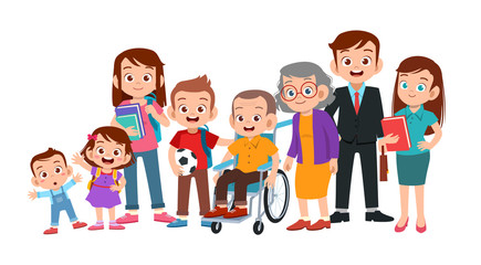 big family together vector illustration