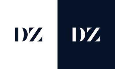 Abstract letter dz logo. This logo icon incorporate with abstract shape in the creative way. - obrazy, fototapety, plakaty