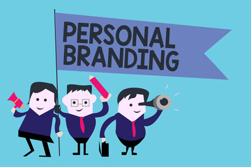 Conceptual hand writing showing Personal Branding. Business photo text Marketing themselves and their careers as brands.