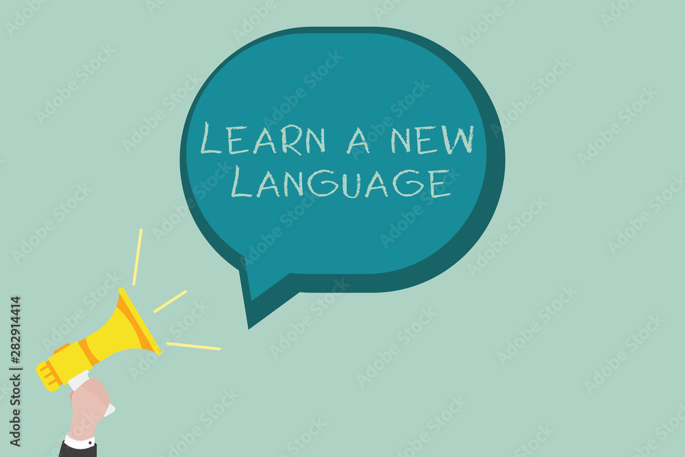 Poster word writing text learn a new language. business concept for study words other than the native mothe