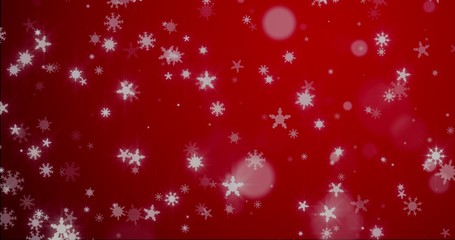 Naklejka na ściany i meble Christmas blue background with snowflakes - falling snow