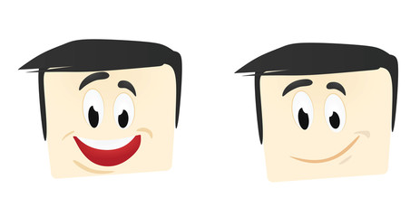 Human face smiling emoticon. vector illustration