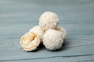 sweets with coconut and almonds