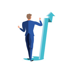 business man elegant with arrow up