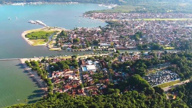 Paraty, Brazil, aerial view, drone footage