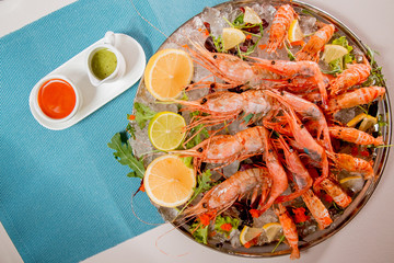 oysters and seafood with wine