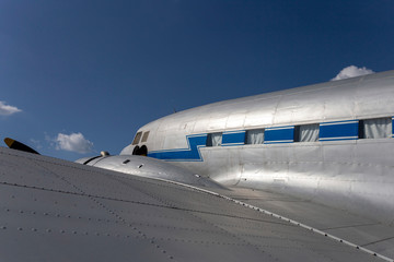 Old propeller airplane in Hungary.