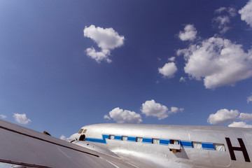 Old soviet propeller airplane in Hungary.