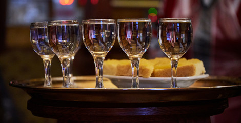 Shots of vodka with pike caviar