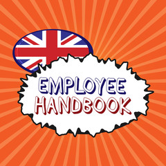 Conceptual hand writing showing Employee Handbook. Business photo showcasing Document that contains an operating procedures of company.