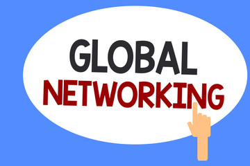 Conceptual hand writing showing Global Networking. Business photo showcasing Communication network which spans the entire Earth WAN.