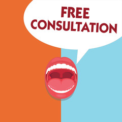 Writing note showing Free Consultation. Business photo showcasing Giving medical and legal discussions without pay.